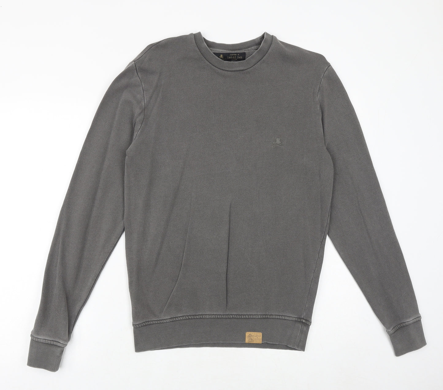 Label Lab Mens Grey Cotton Pullover Sweatshirt Size S