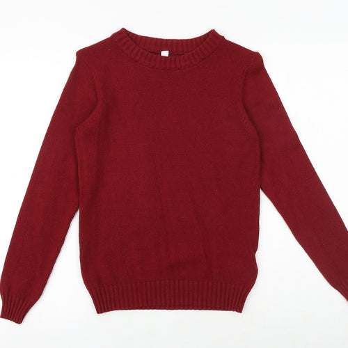 Soyaconcept Womens Red Round Neck Acrylic Pullover Jumper Size M