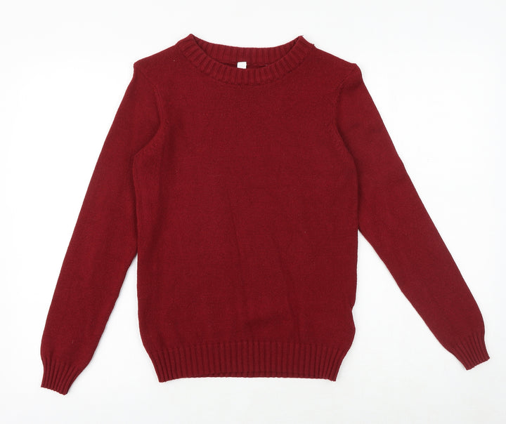 Soyaconcept Womens Red Round Neck Acrylic Pullover Jumper Size M