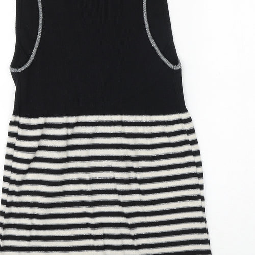 Kookai Womens Black Striped Polyester Basic Tank Size S V-Neck