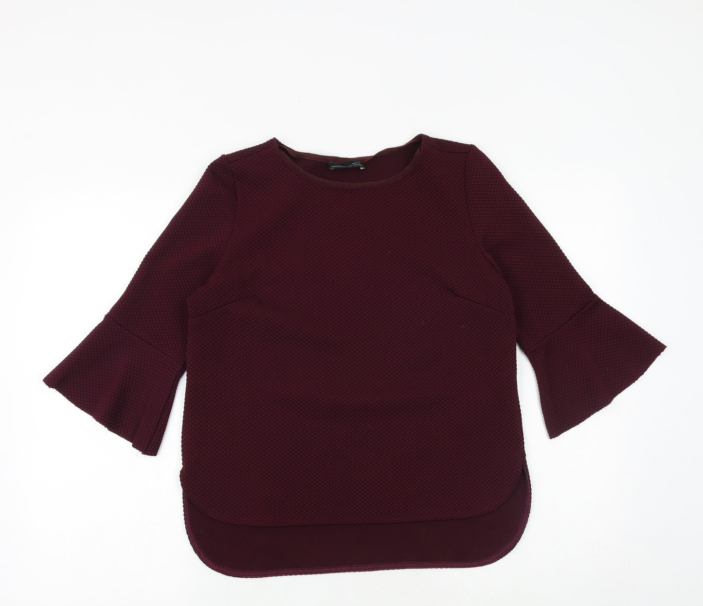 Zara Womens Purple Polyester Basic Blouse Size M Round Neck
