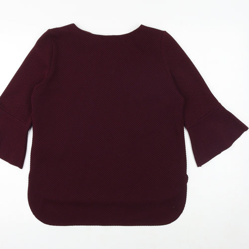 Zara Womens Purple Polyester Basic Blouse Size M Round Neck