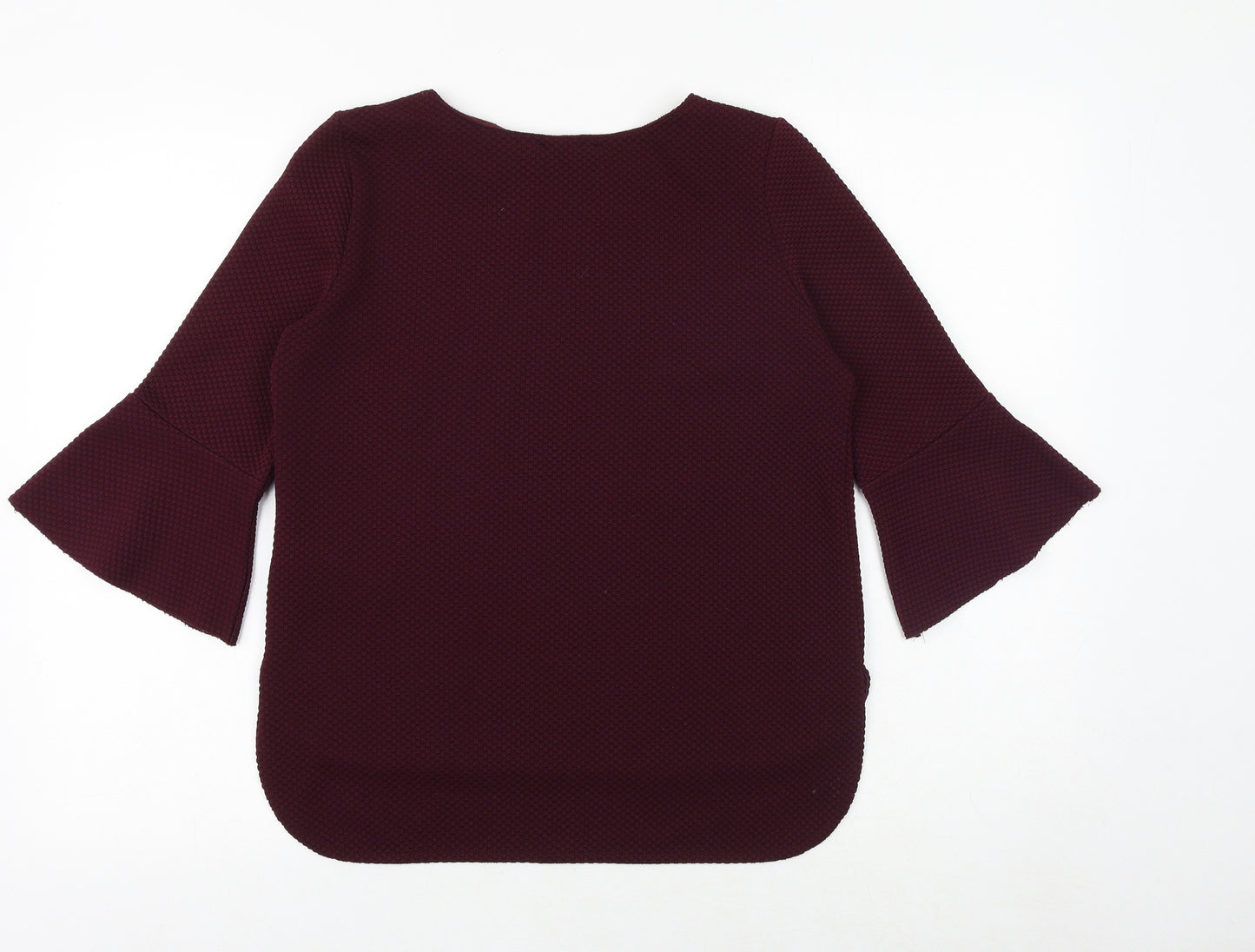 Zara Womens Purple Polyester Basic Blouse Size M Round Neck