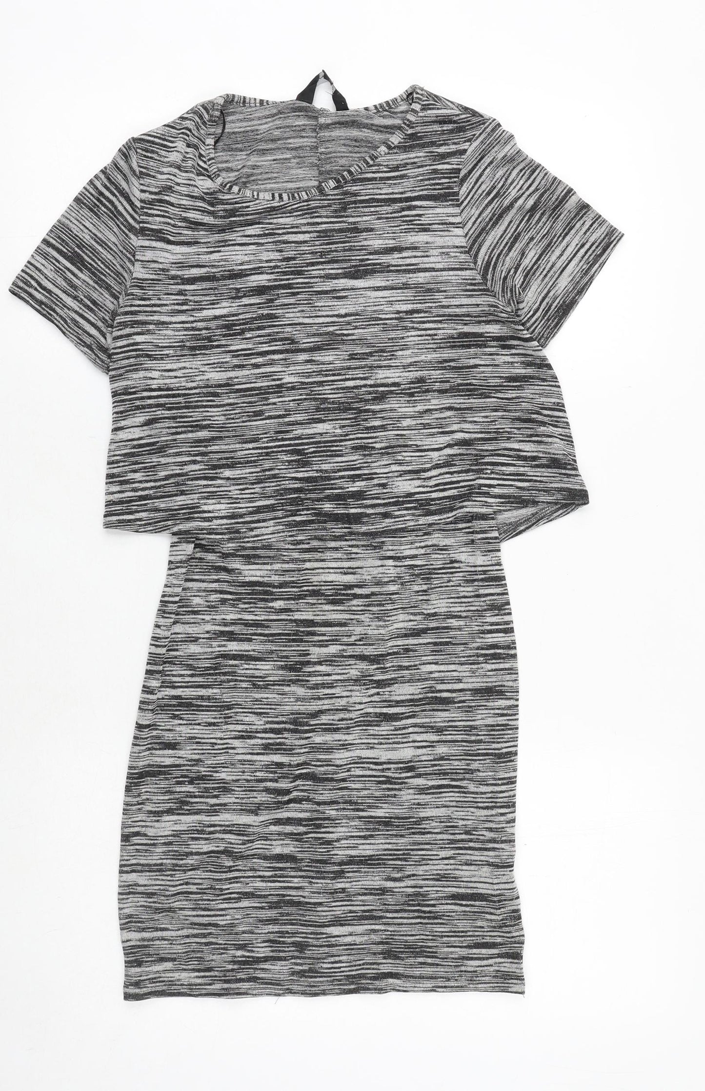 New Look Womens Grey Viscose A-Line Size 8 Round Neck Pullover