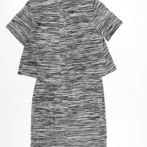 New Look Womens Grey Viscose A-Line Size 8 Round Neck Pullover