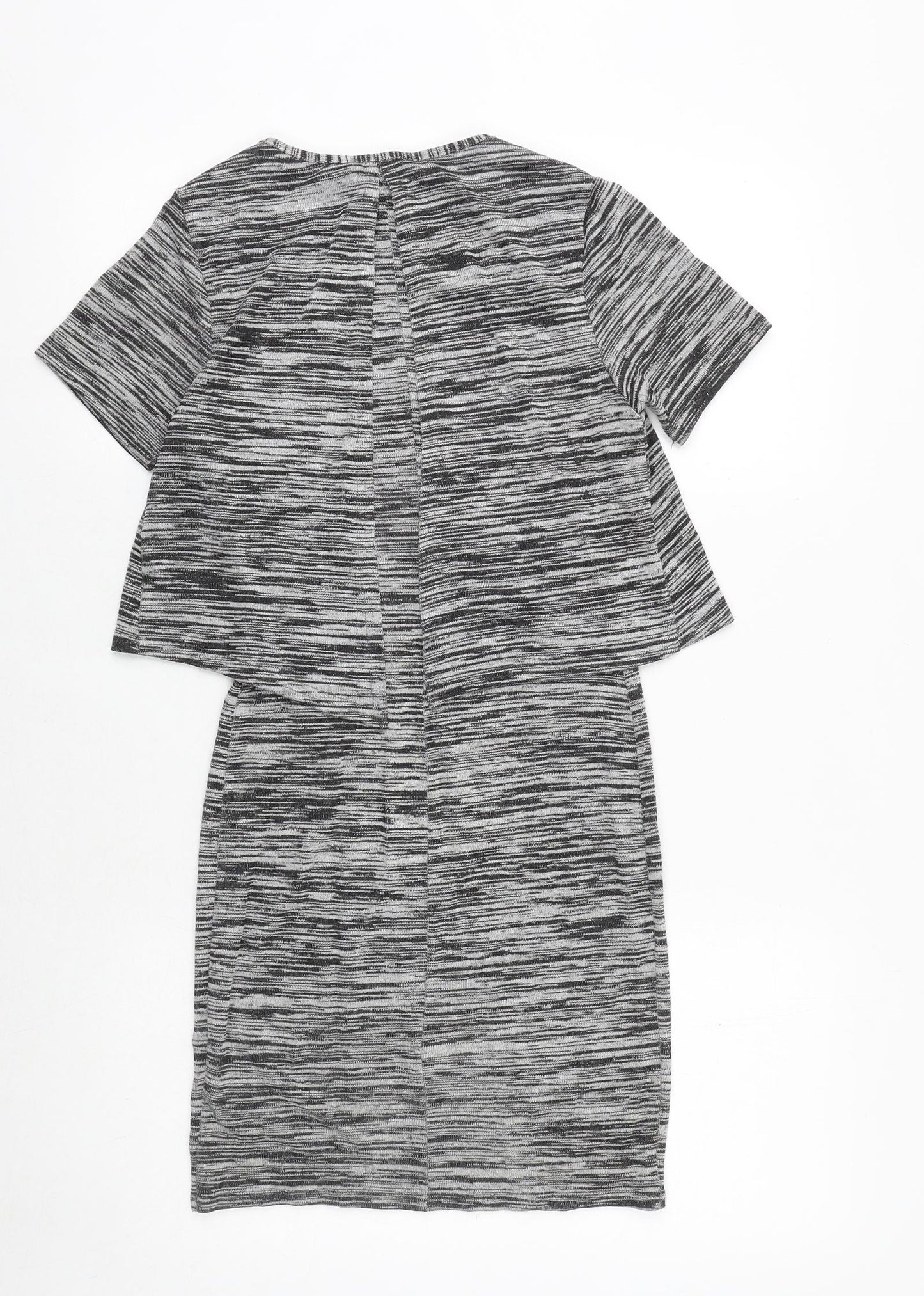 New Look Womens Grey Viscose A-Line Size 8 Round Neck Pullover