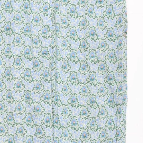 PlusFine Womens Green Floral Polyester Chino Trousers Size 2XL Regular