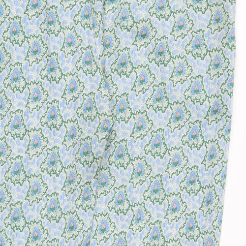 PlusFine Womens Green Floral Polyester Chino Trousers Size 2XL Regular
