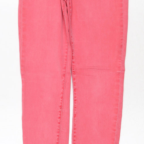 Yes Yes Womens Red Cotton Straight Jeans Size 6 Regular Zip