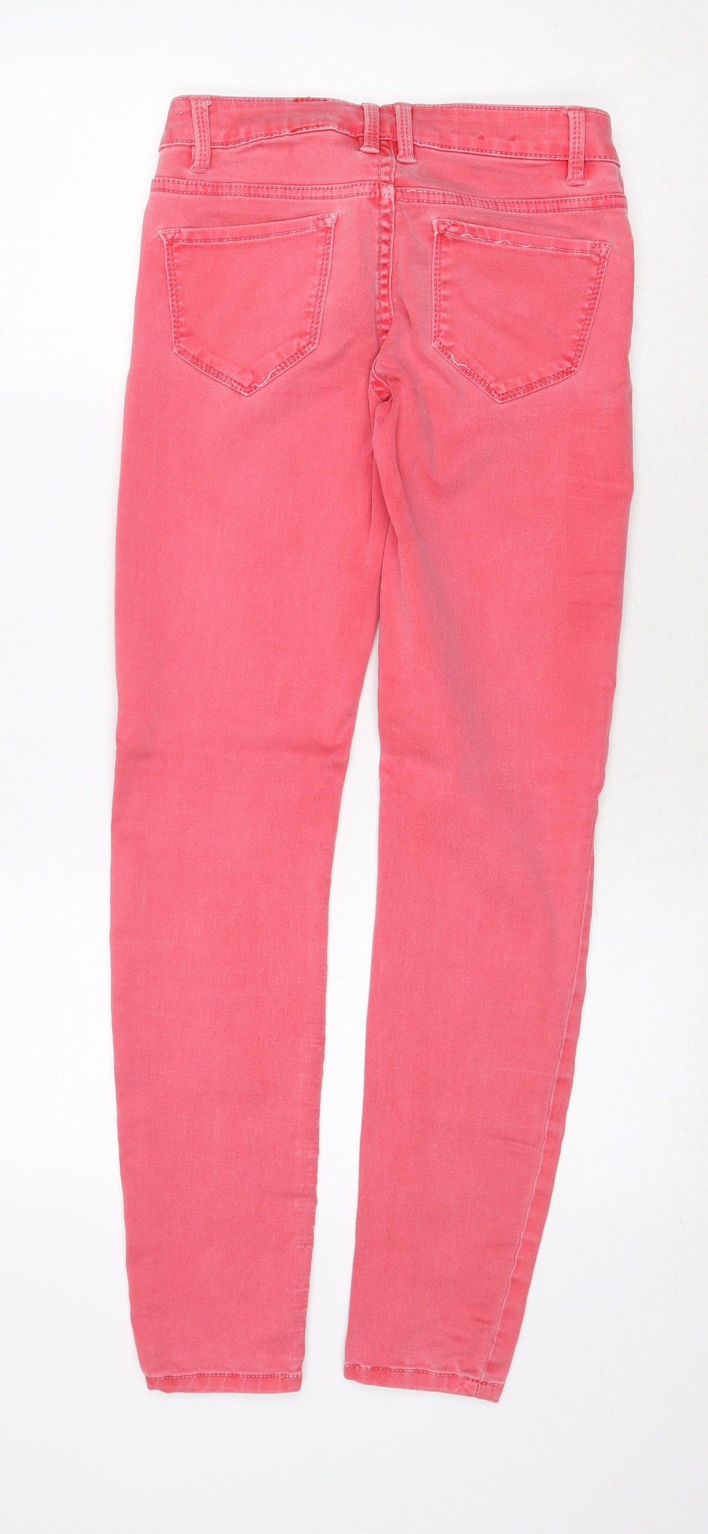 Yes Yes Womens Red Cotton Straight Jeans Size 6 Regular Zip