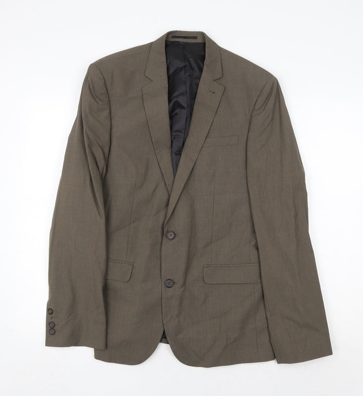 ASOS Mens Grey Polyester Jacket Suit Jacket Size 40 Regular
