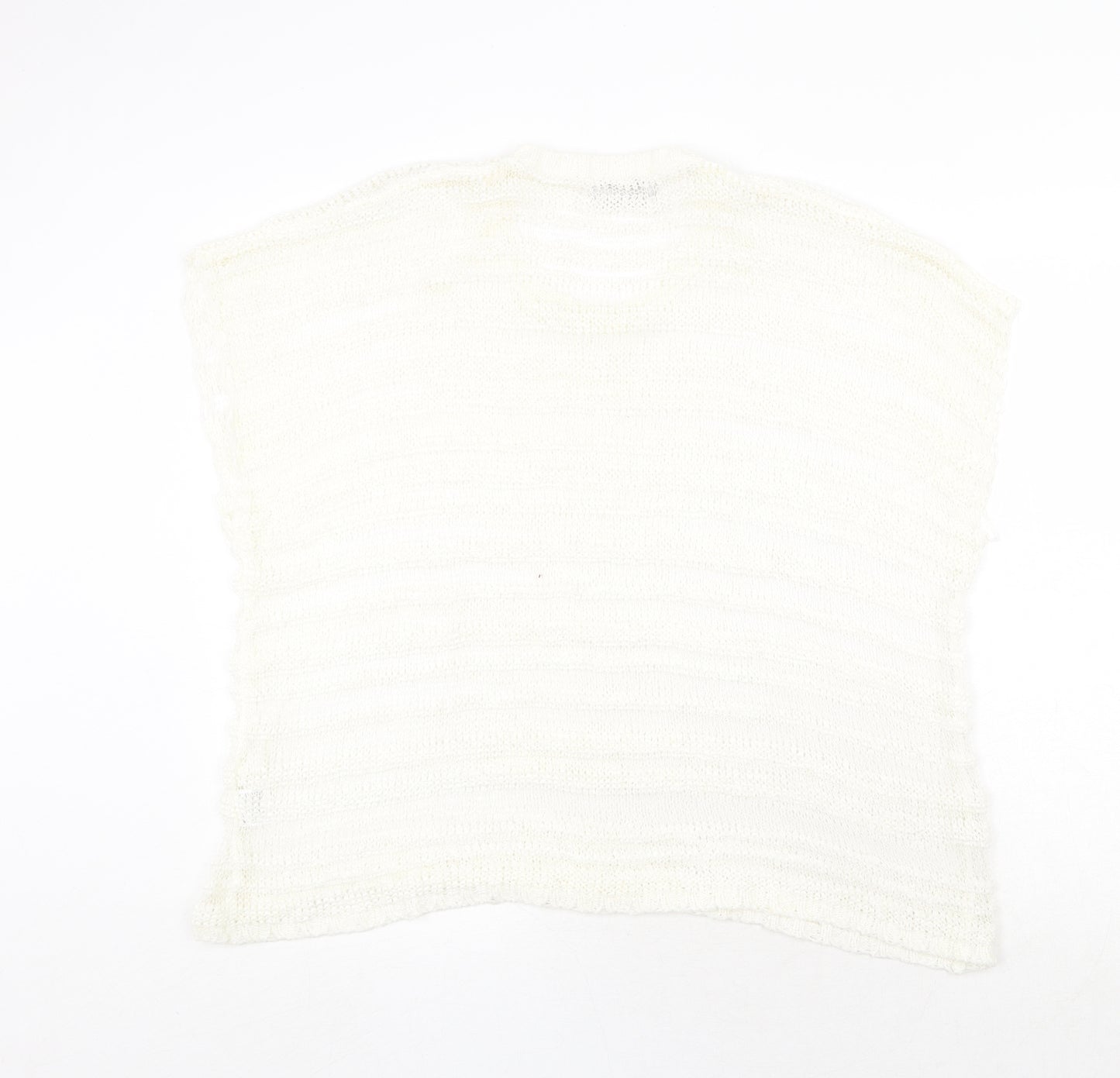 Soft B Womens Ivory Round Neck Acrylic Pullover Jumper Size L