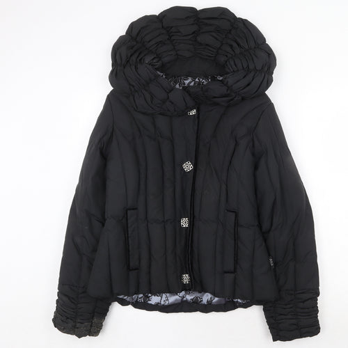 Per Una Womens Black Quilted Jacket Size S Zip