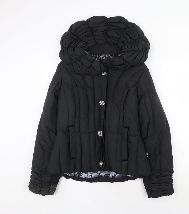 Per Una Womens Black Quilted Jacket Size S Zip
