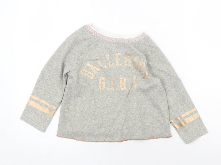 NEXT Girls Grey Cotton Pullover Sweatshirt Size 4XL Pullover - Ballerina Girl