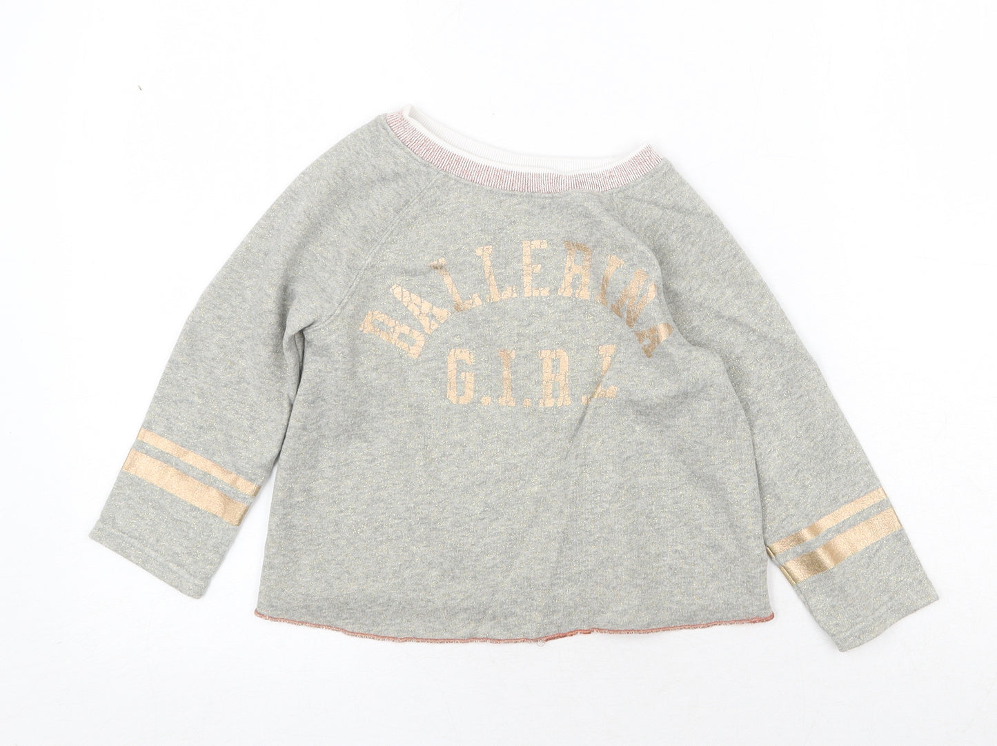 NEXT Girls Grey Cotton Pullover Sweatshirt Size 4XL Pullover - Ballerina Girl