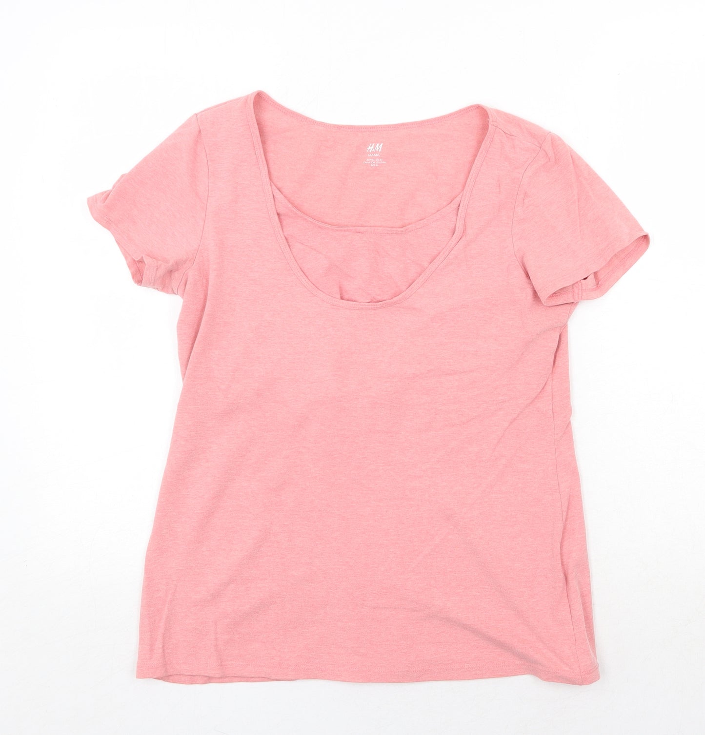 H&M Womens Pink Cotton Basic T-Shirt Size M Round Neck