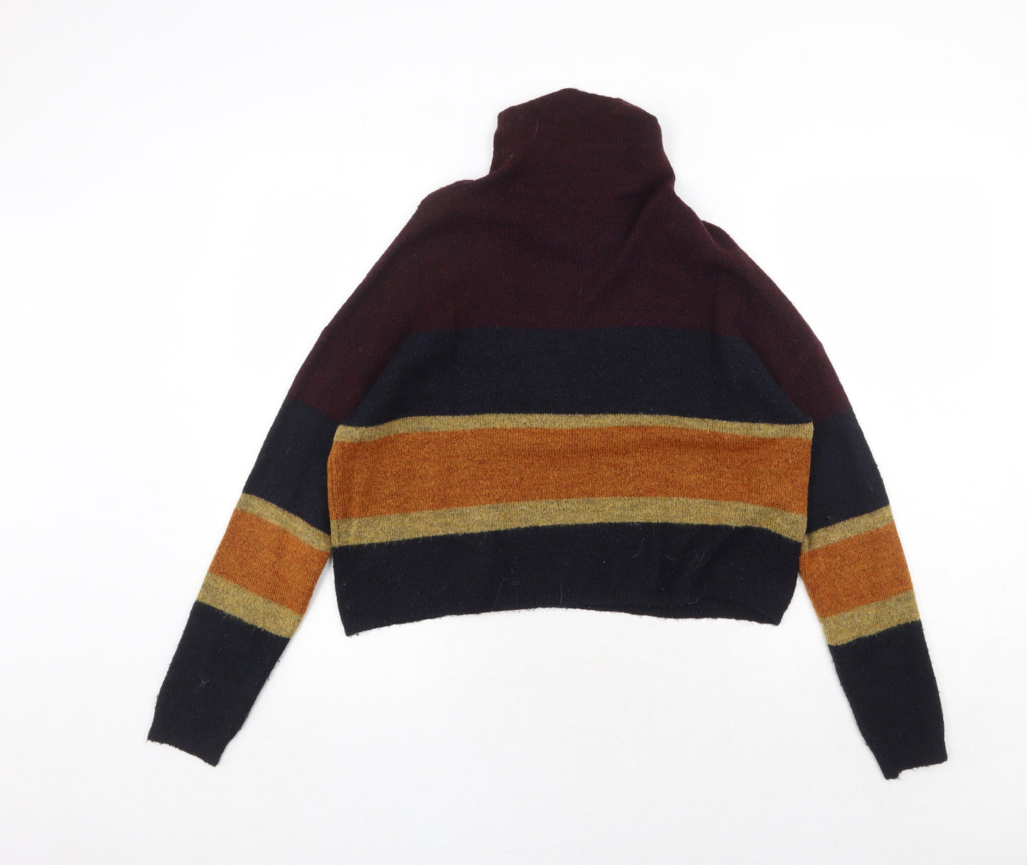 New Look Womens Multicoloured High Neck Acrylic Pullover Jumper Size S
