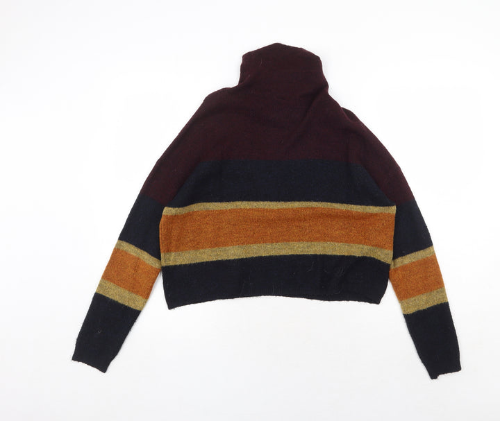 New Look Womens Multicoloured High Neck Acrylic Pullover Jumper Size S