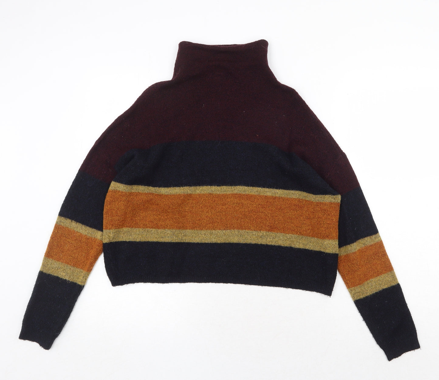 New Look Womens Multicoloured High Neck Acrylic Pullover Jumper Size S