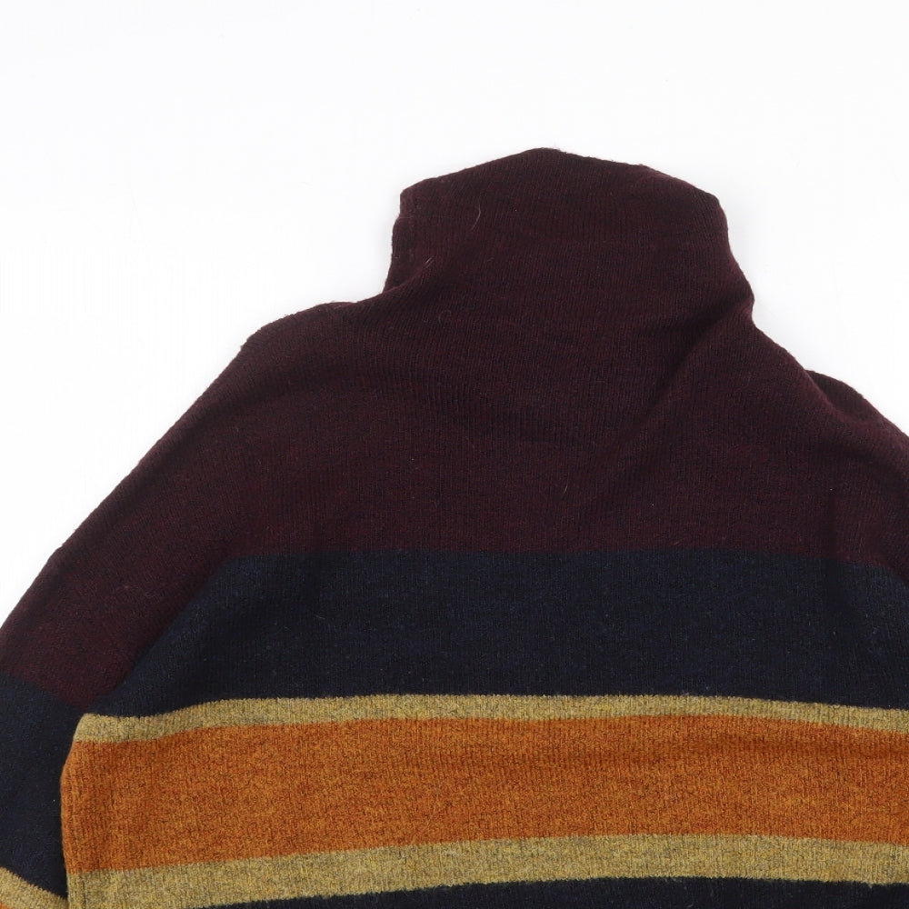 New Look Womens Multicoloured High Neck Acrylic Pullover Jumper Size S