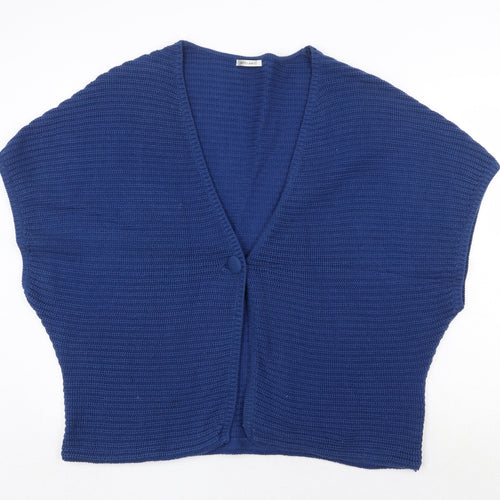 Artgiano Womens Blue V-Neck Cotton Cardigan Jumper Size M