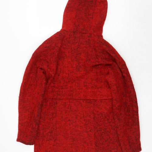 ASOS Womens Red Pea Coat Coat Size 10 Button