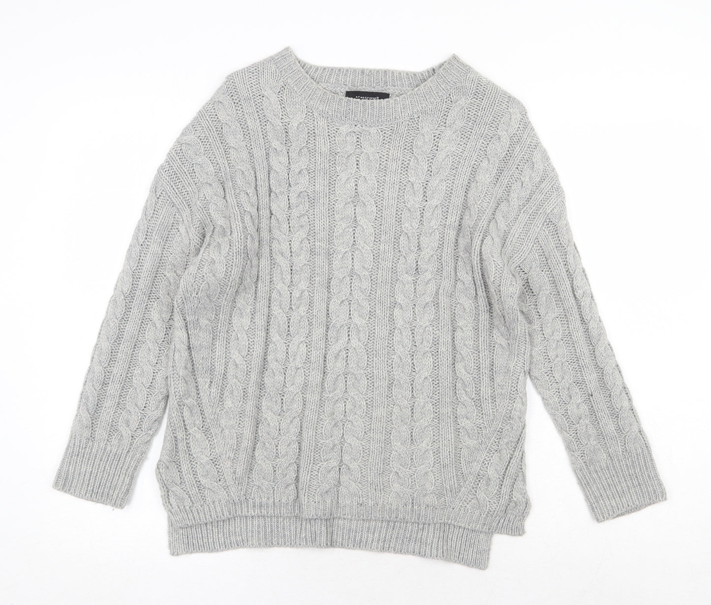 Atmosphere Womens Grey Round Neck Acrylic Pullover Jumper Size S