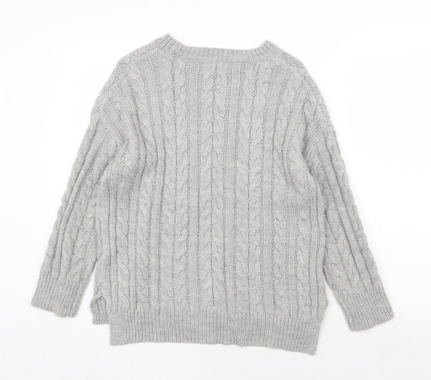 Atmosphere Womens Grey Round Neck Acrylic Pullover Jumper Size S