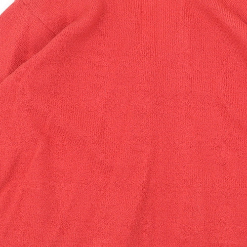 Akal Collection Womens Orange V-Neck Acrylic Cardigan Jumper Size M