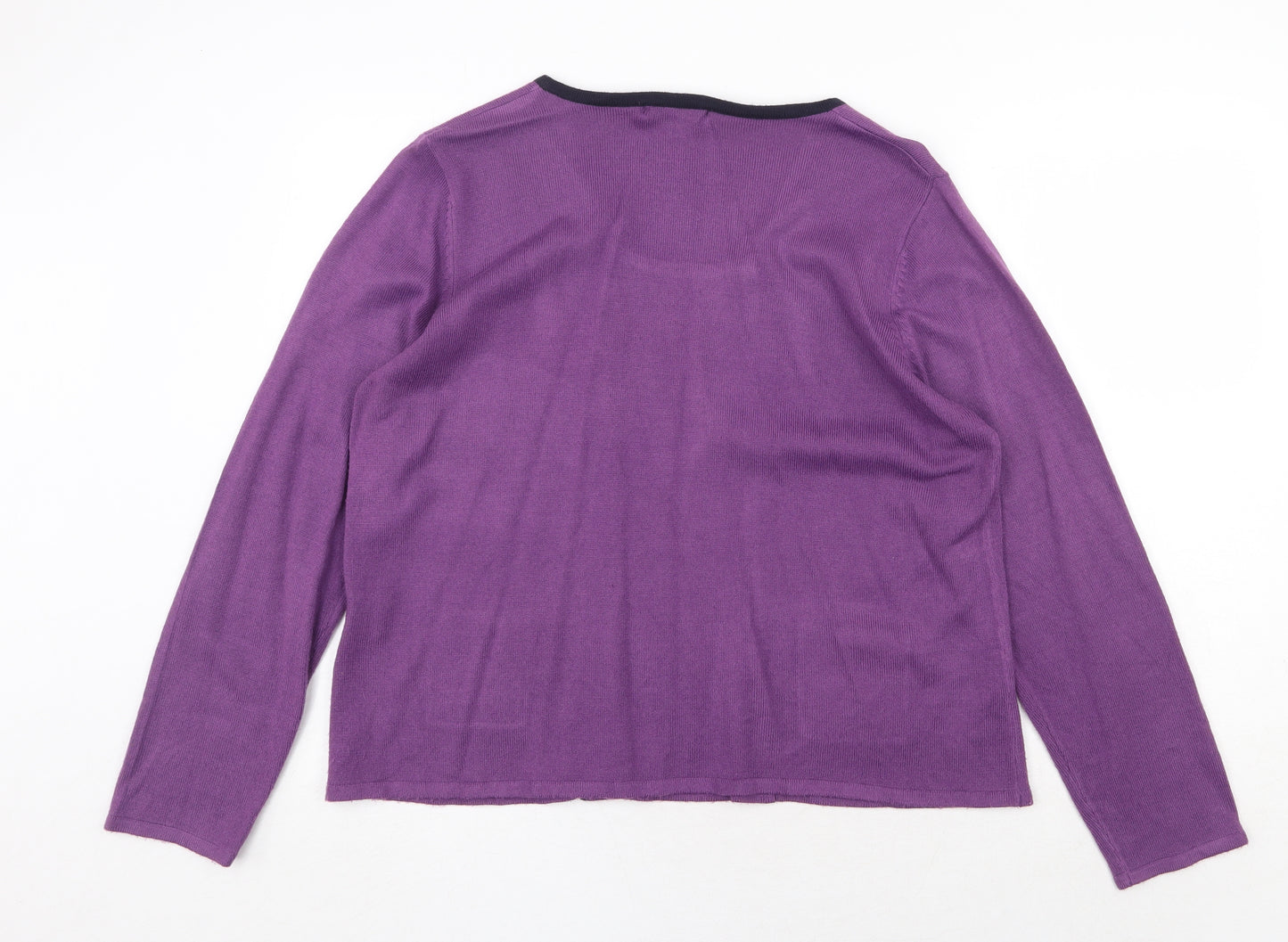 Anna Rose Womens Purple Scoop Neck Acrylic Pullover Jumper Size 2XL