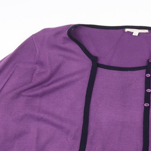 Anna Rose Womens Purple Scoop Neck Acrylic Pullover Jumper Size 2XL
