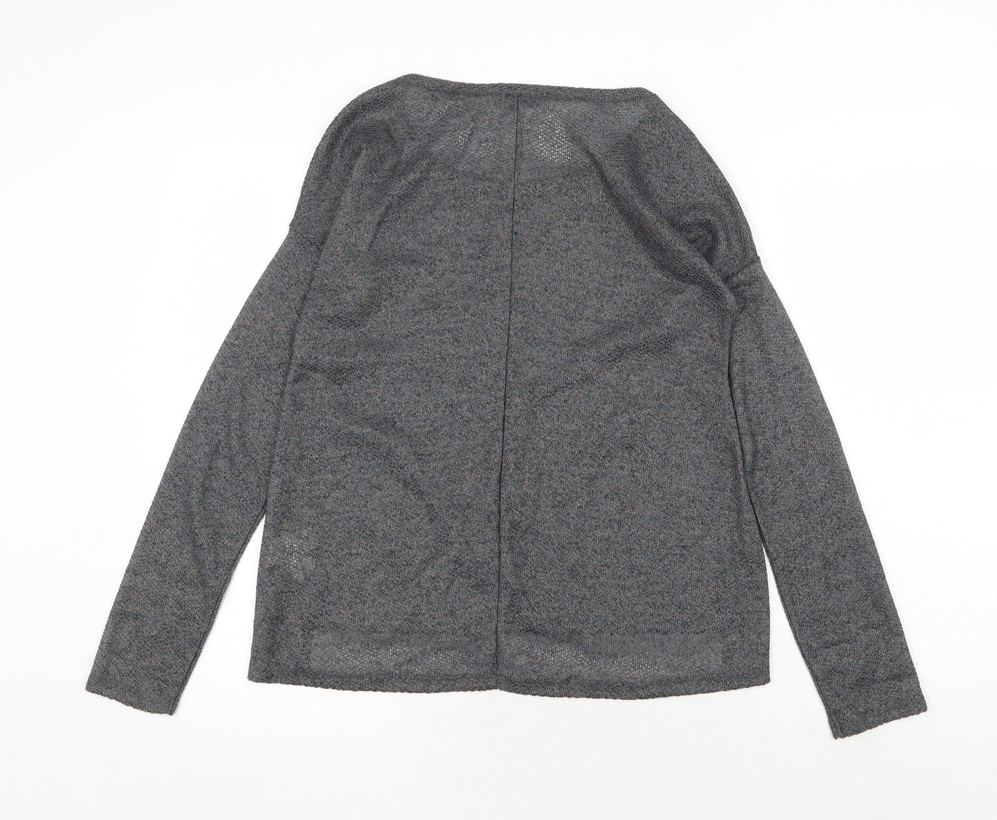 Atmosphere Womens Grey Geometric Polyester Basic Blouse Size 8 Round Neck