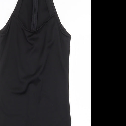 Preworn Womens Black Polyester Bodycon Size S Halter Zip