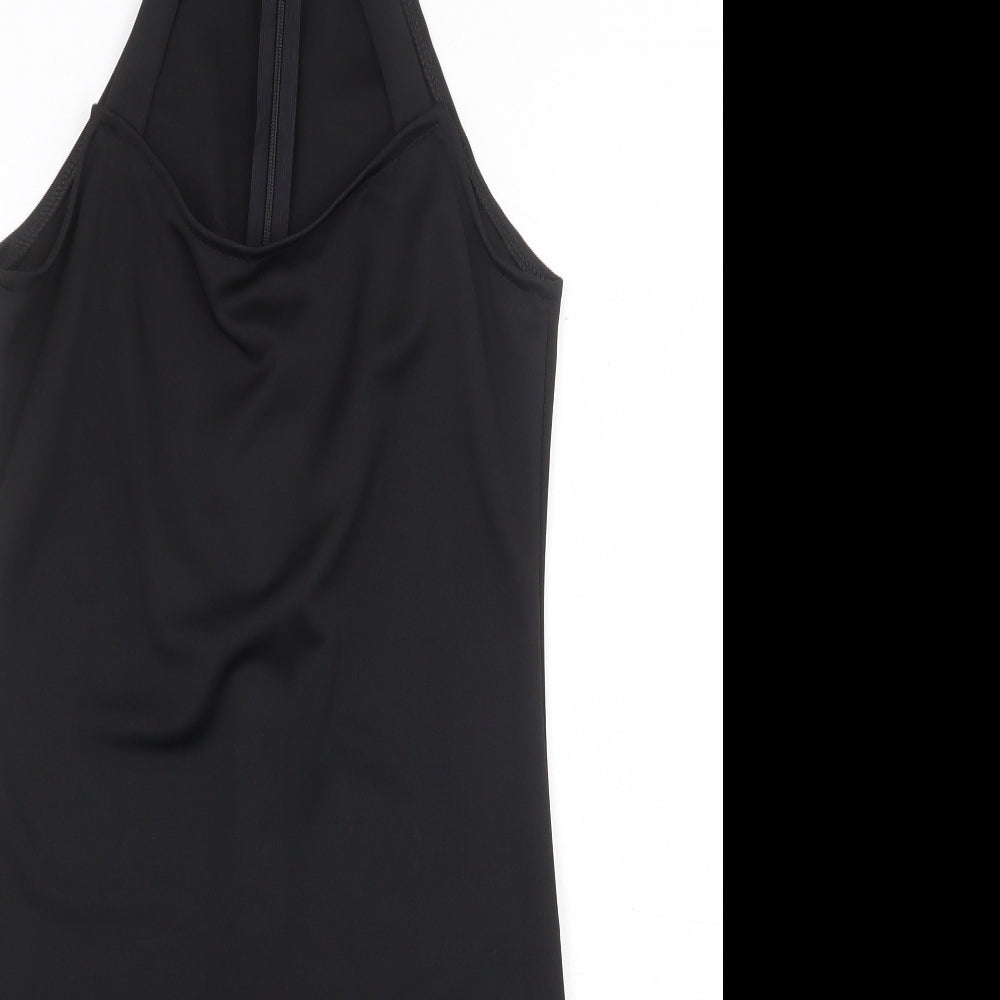 Preworn Womens Black Polyester Bodycon Size S Halter Zip