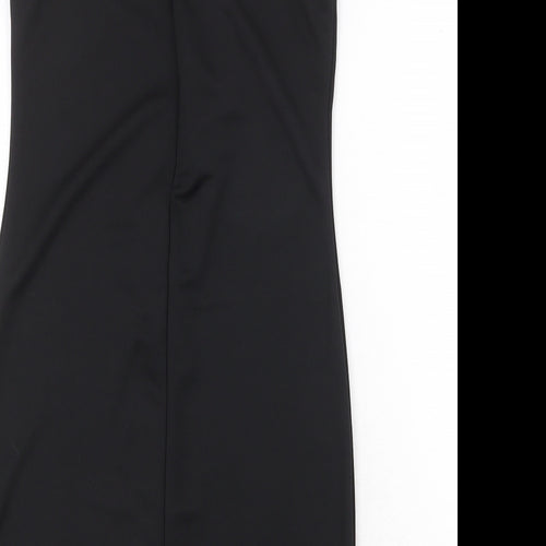 Preworn Womens Black Polyester Bodycon Size S Halter Zip
