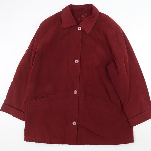 Bonmarché Womens Red Pea Coat Coat Size M Zip