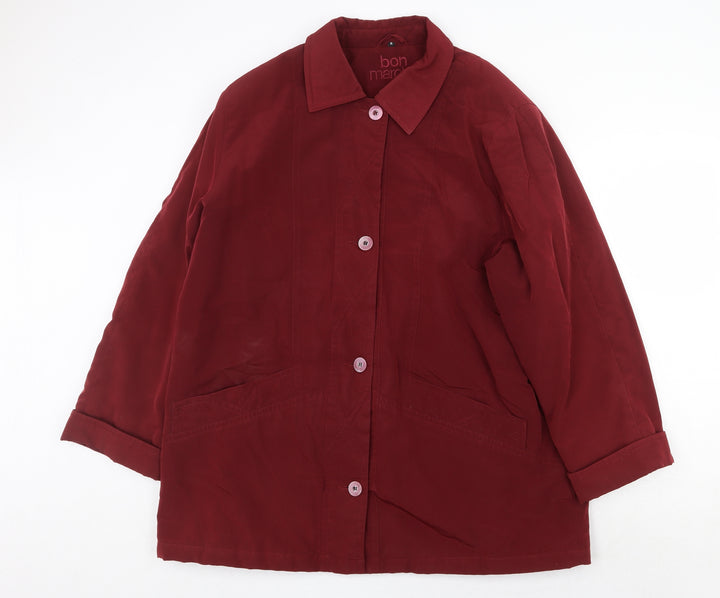 Bonmarché Womens Red Pea Coat Coat Size M Zip