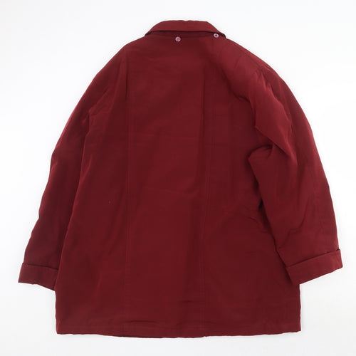 Bonmarché Womens Red Pea Coat Coat Size M Zip