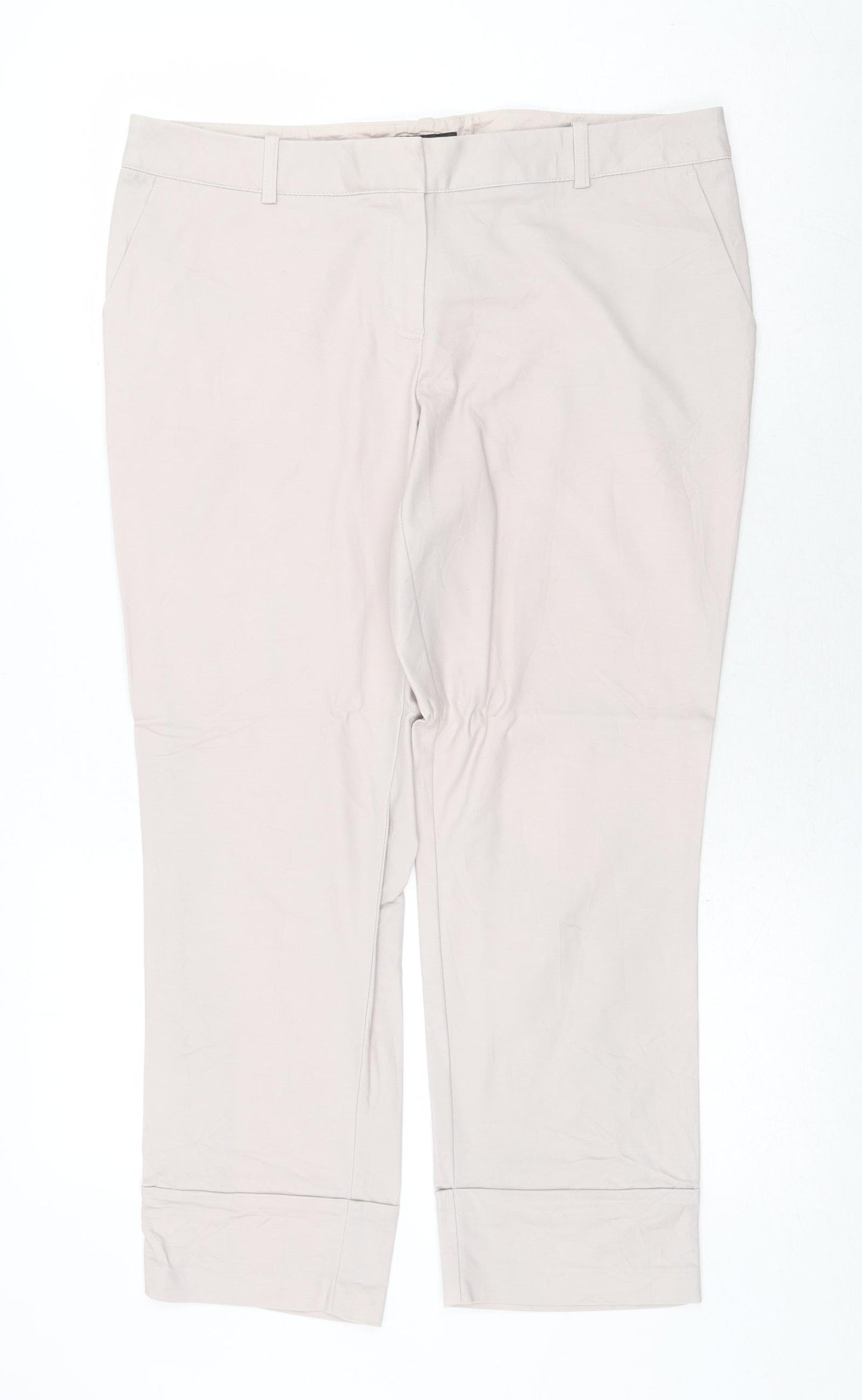NEXT Womens Pink Cotton Chino Trousers Size 14 Regular Zip