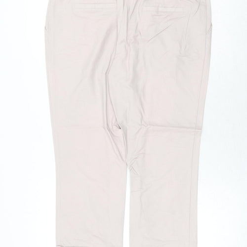 NEXT Womens Pink Cotton Chino Trousers Size 14 Regular Zip