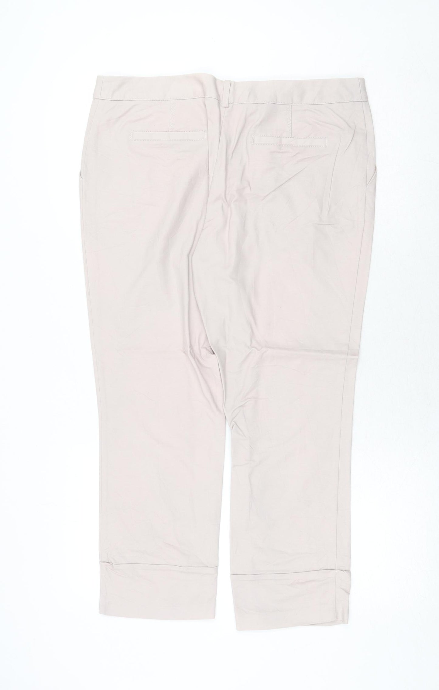 NEXT Womens Pink Cotton Chino Trousers Size 14 Regular Zip