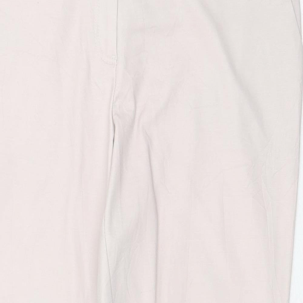 NEXT Womens Pink Cotton Chino Trousers Size 14 Regular Zip
