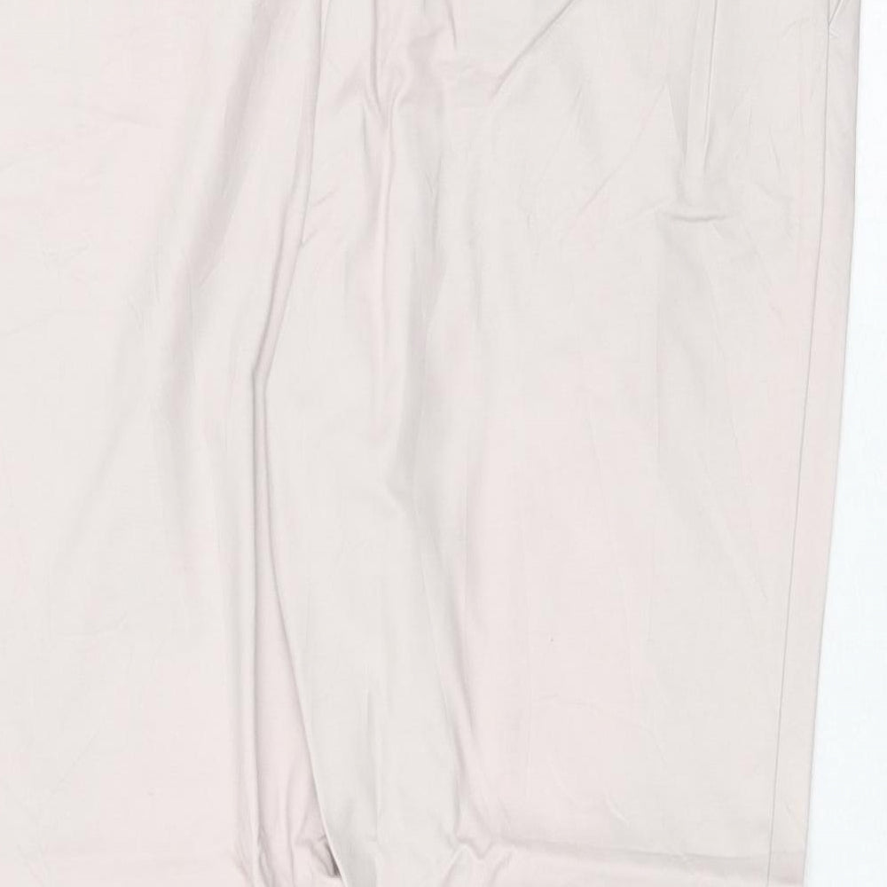 NEXT Womens Pink Cotton Chino Trousers Size 14 Regular Zip