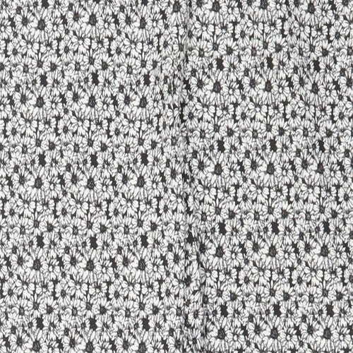 Miss Selfridge Womens White Floral Polyester Trousers Size 10 Regular Zip