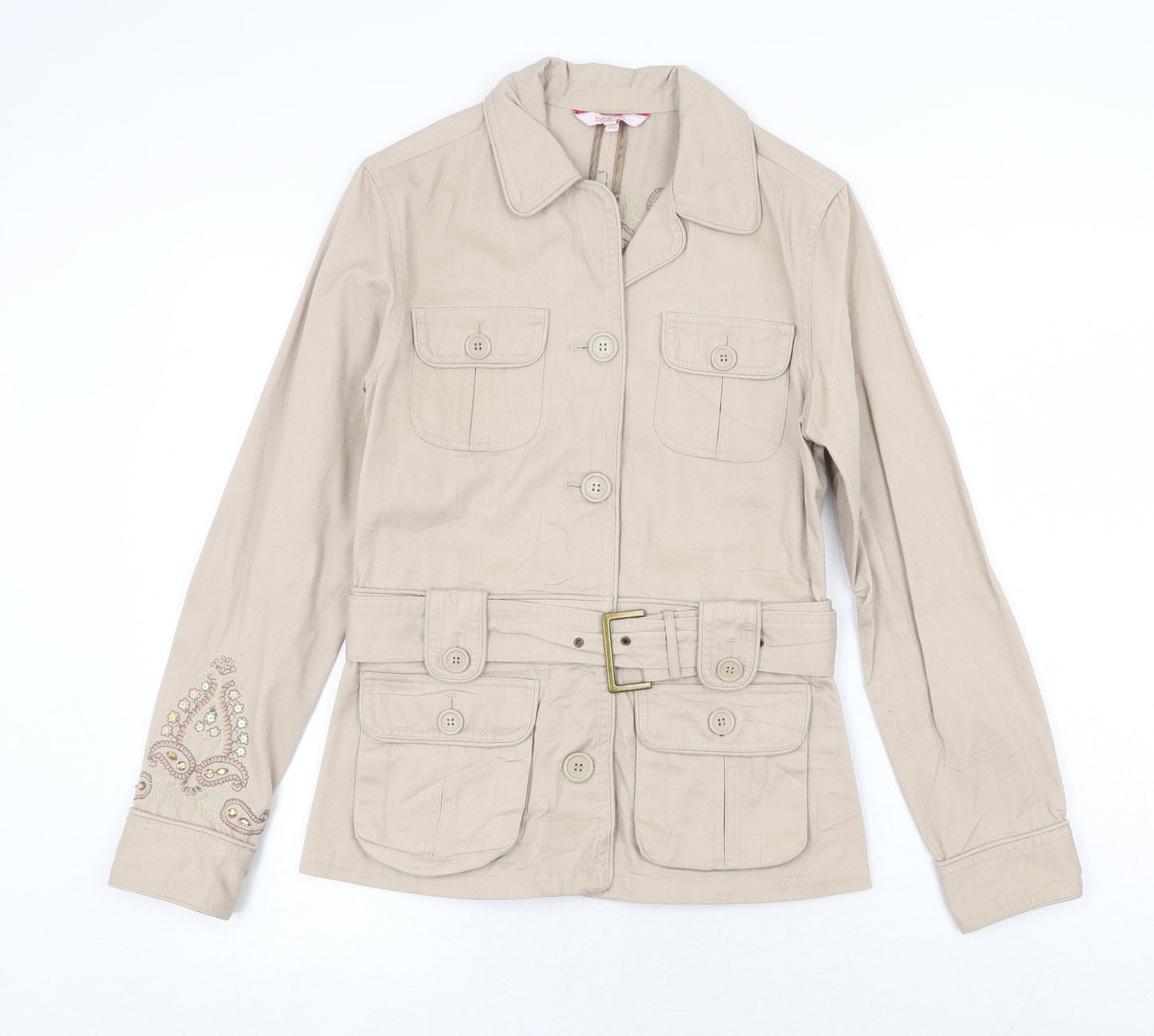 Debenhams Womens Beige Jacket Size 10 Button