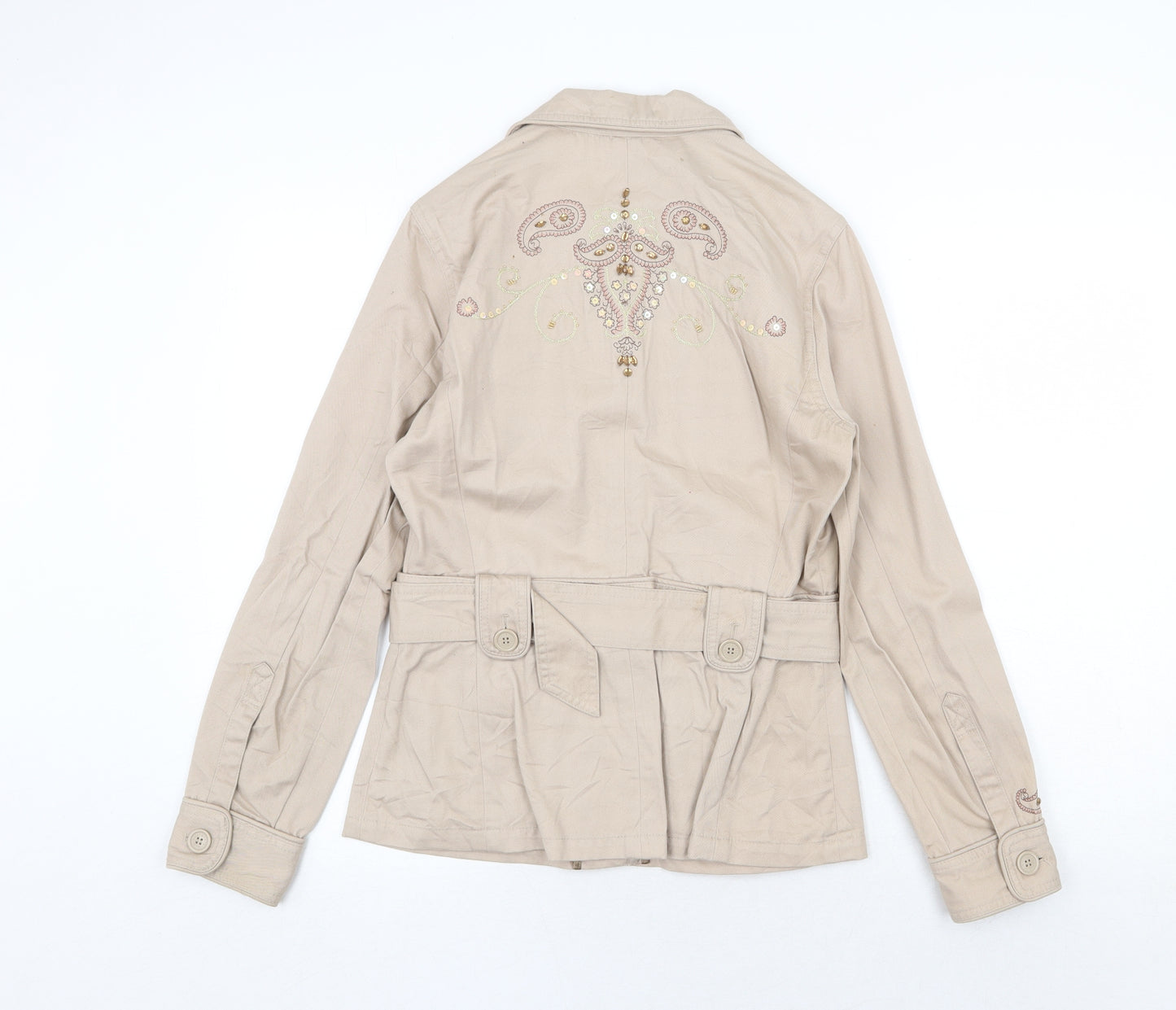 Debenhams Womens Beige Jacket Size 10 Button