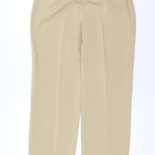 Artigiano Womens Beige Polyester Trousers Size 12 Regular