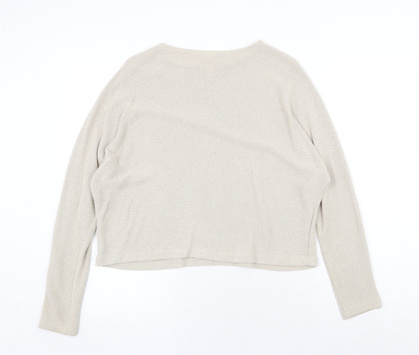H&M Womens Beige Round Neck Viscose Pullover Jumper Size XS