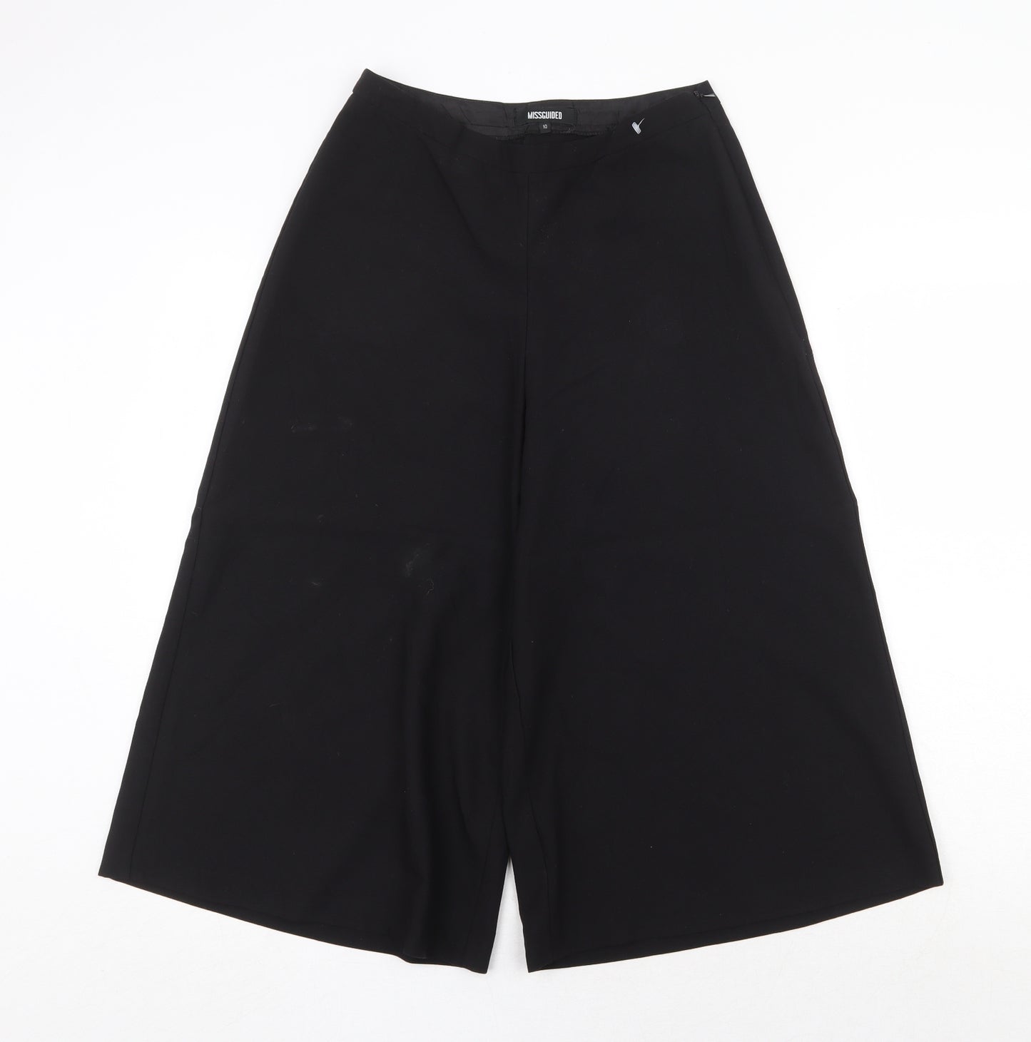Missguided Womens Black Polyester Trousers Size 10 Regular Zip